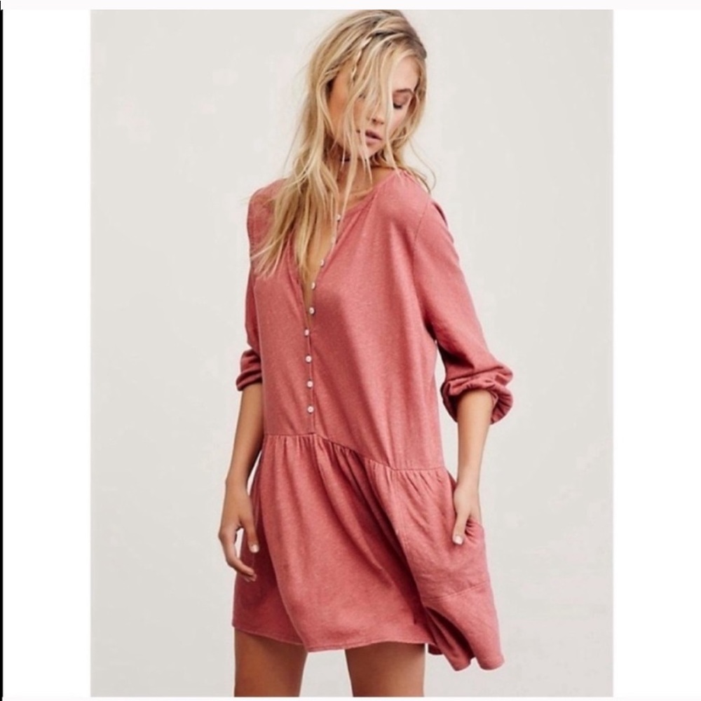 Free people beach button up mini dress